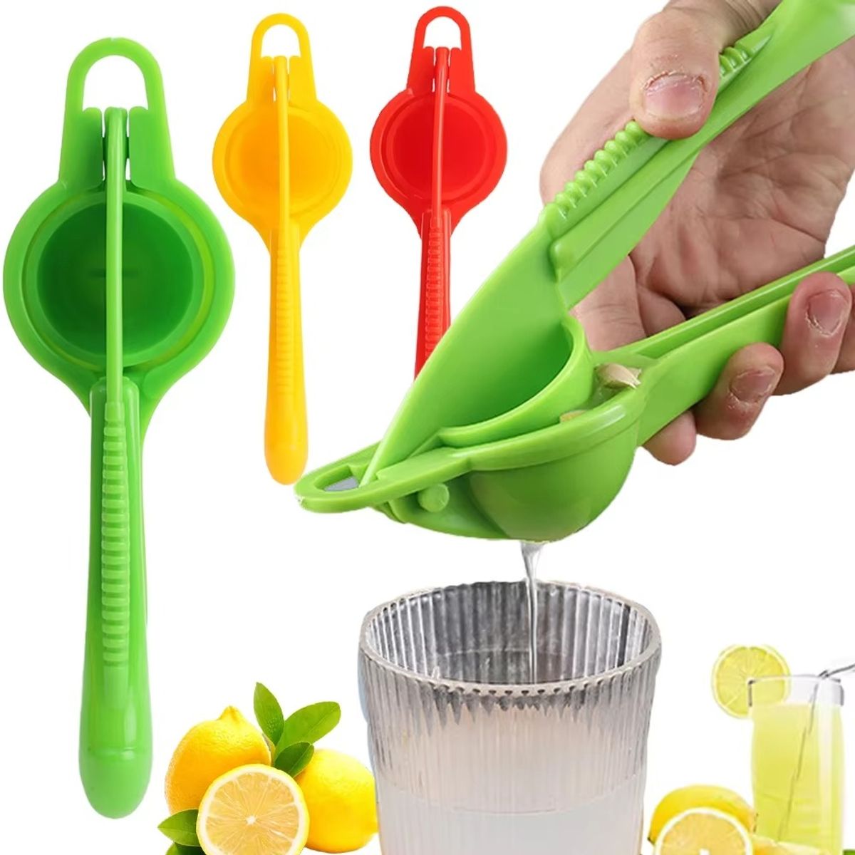 WAKESHOME - Exprimidor Manual De Limones Naranjas Limón Doble Mango