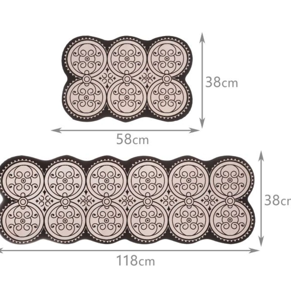 OEM - Set 2 Alfombra Hogar Limpiapiés Antideslizante 118x38cm M1