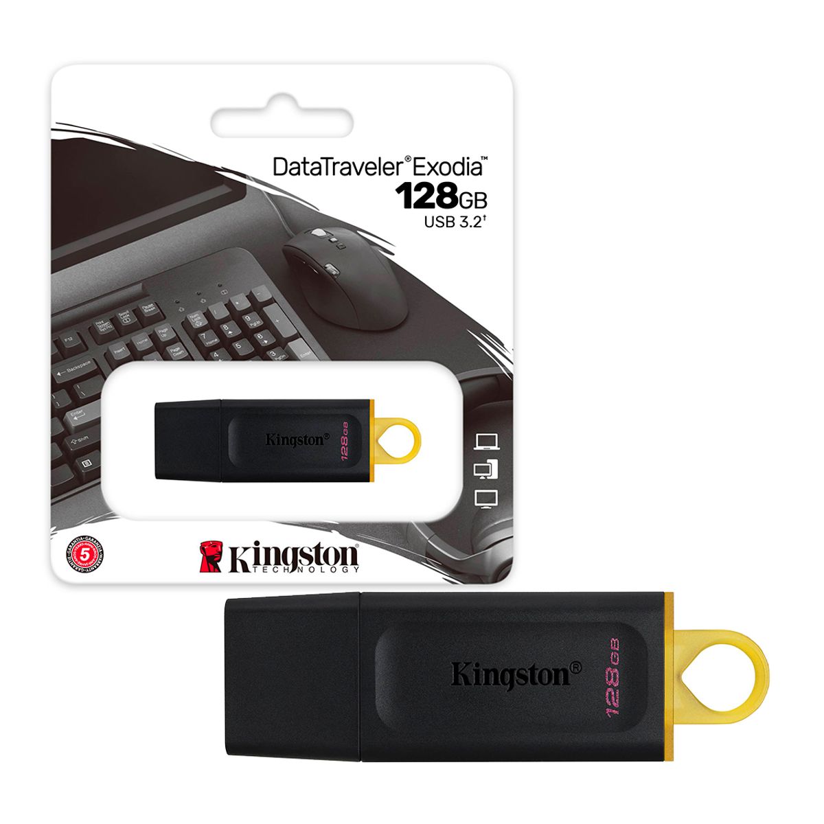 KINGSTON - Pendrive Kingston USB 3.2 128GB DataTraveler Exodia 100MB/s