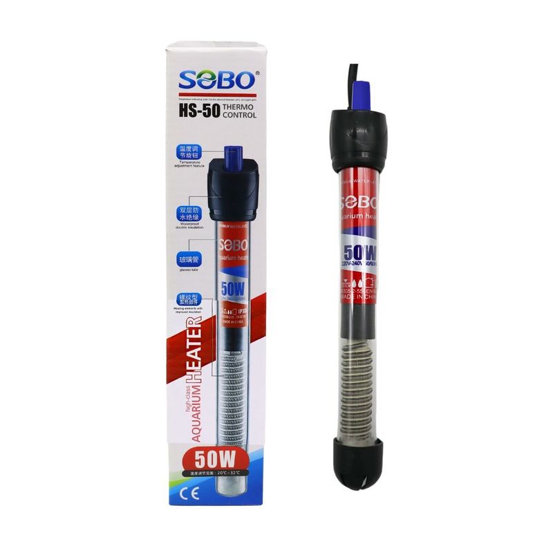 GENERICO - Calefactor de 50W para Acuarios de Vidrio Sobo