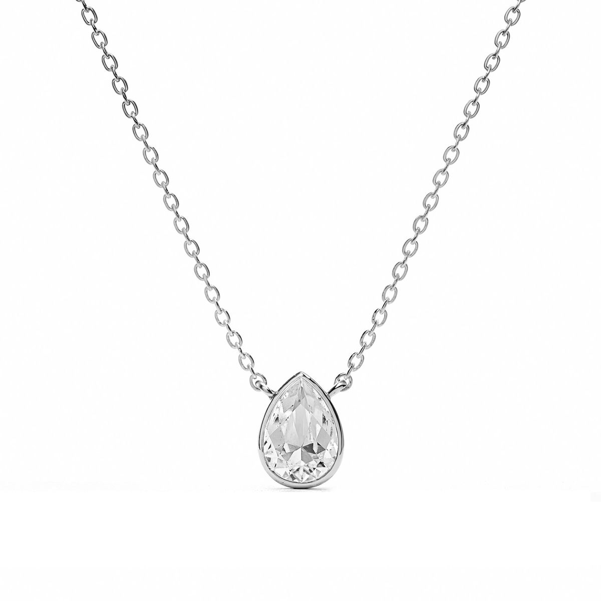 BLOOM CRYSTAL - Collar Teardrop con Cristal de Austria Transparente en Rodio