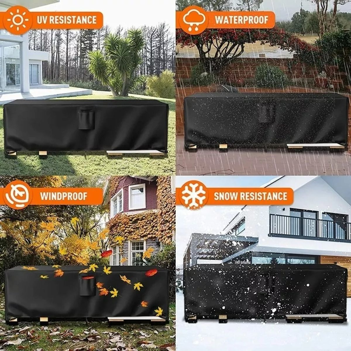 MUNDO MAGIA - Funda Impermeable Para Muebles De Jardín O Patio 250×200×80