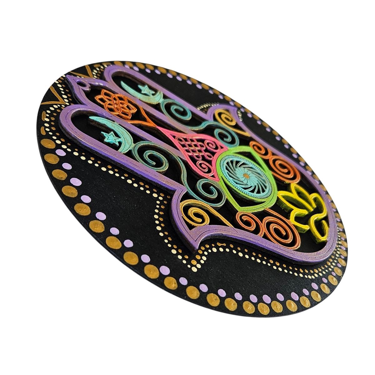 CREA TALLER - Cuadro hamsa decorativo de madera