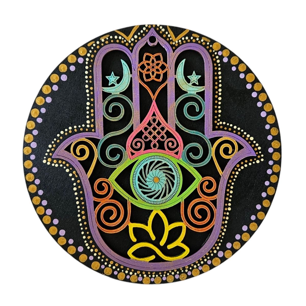 CREA TALLER - Cuadro hamsa decorativo de madera