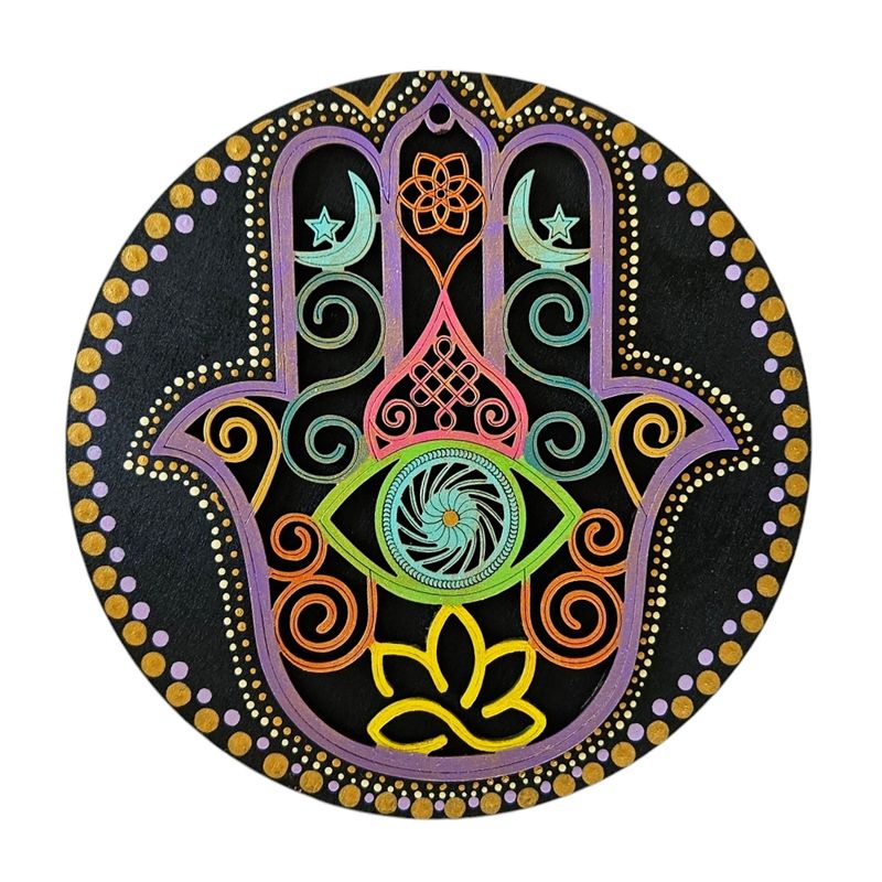 CREA TALLER - Cuadro hamsa decorativo de madera