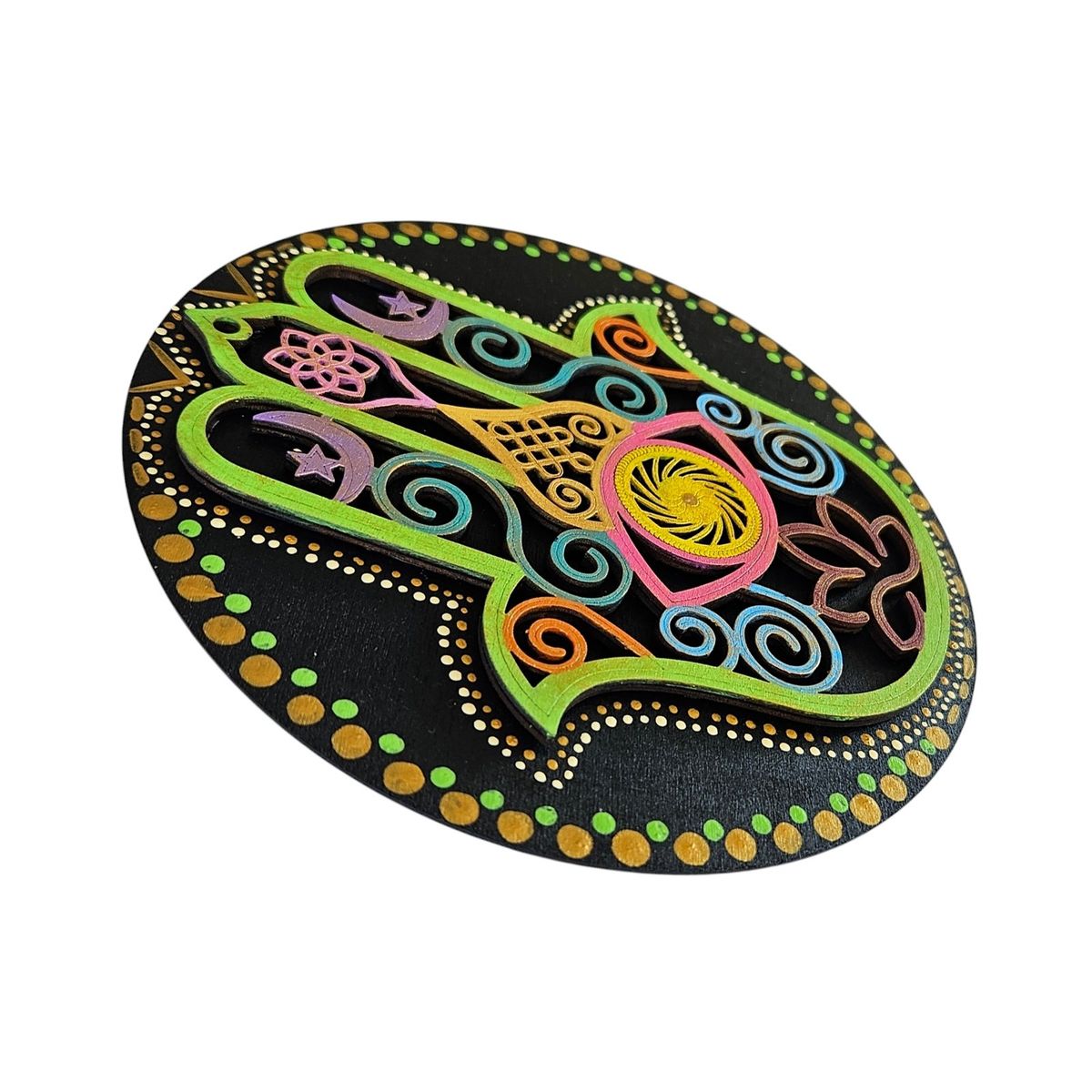 CREA TALLER - Cuadro hamsa decorativo de madera
