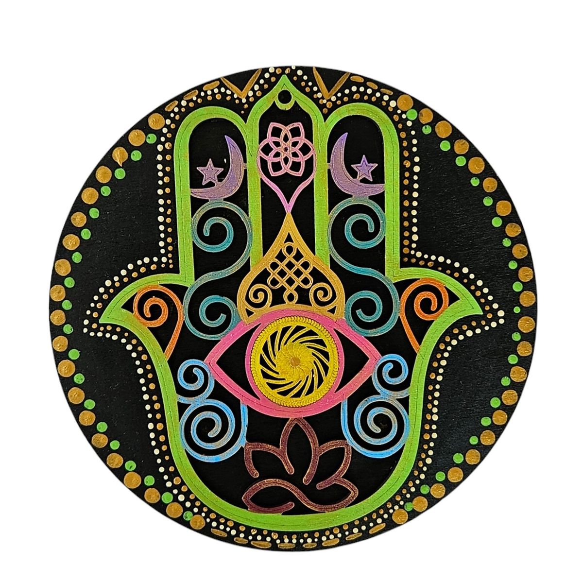 CREA TALLER - Cuadro hamsa decorativo de madera