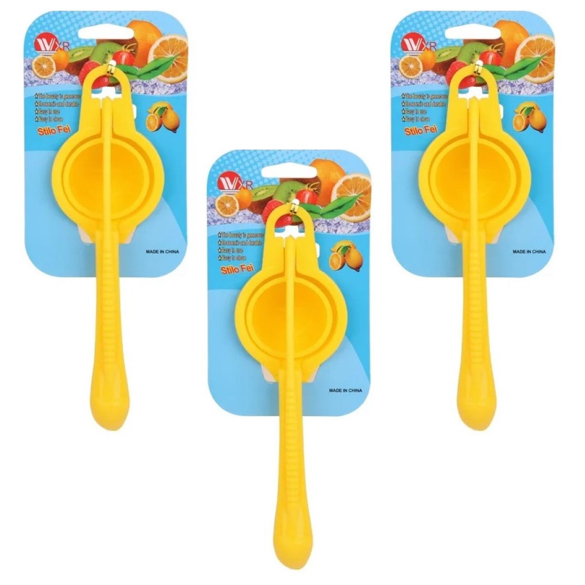 WAKESHOME - 3 Exprimidores Manual De Limones Naranjas Limon Doble Mango