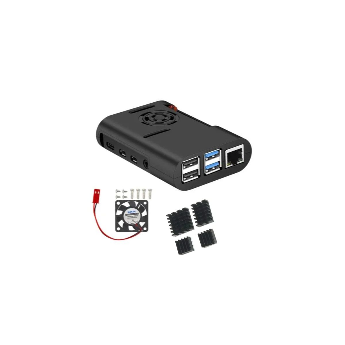 MCI - Caja para Raspberry Pi 4 B con ventilador y disipadores