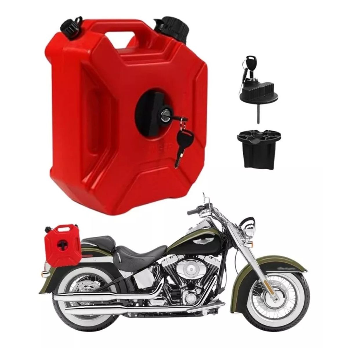 MUNDO MAGIA - Bidón De Bencina Portátil Moto Plastico Con Llave Fijacion