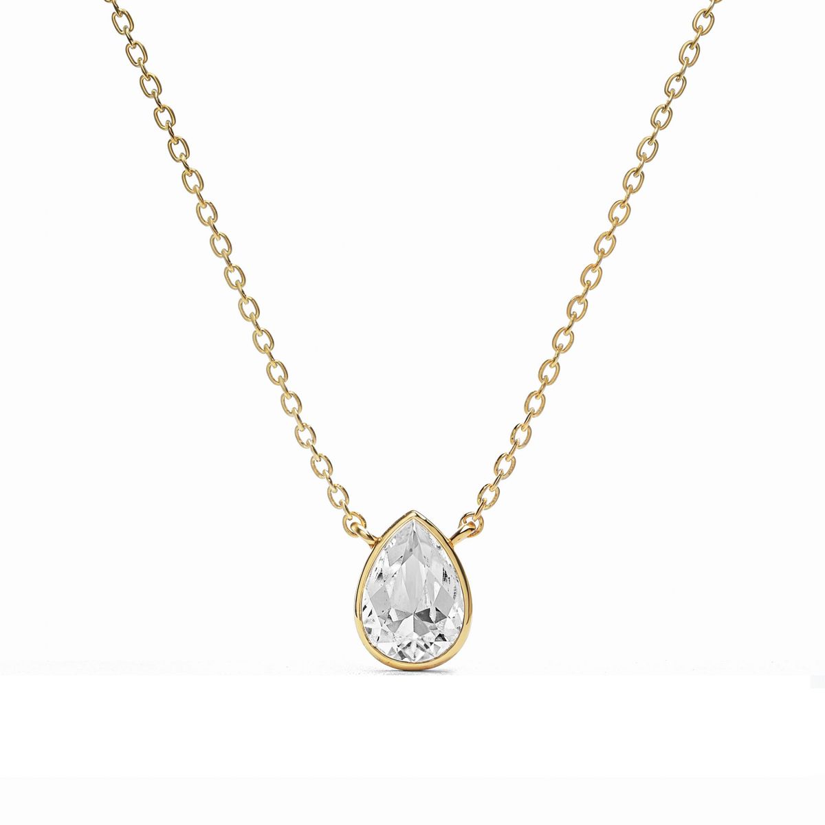 BLOOM CRYSTAL - Collar Gota de Luz Cristal Austria 10 mm Baño en Oro