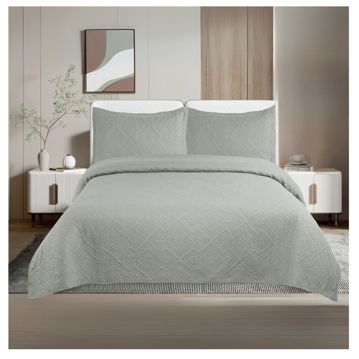 GENERICO - Cubrecama De Verano Delgado Quilt 2 Plazas Unicolor