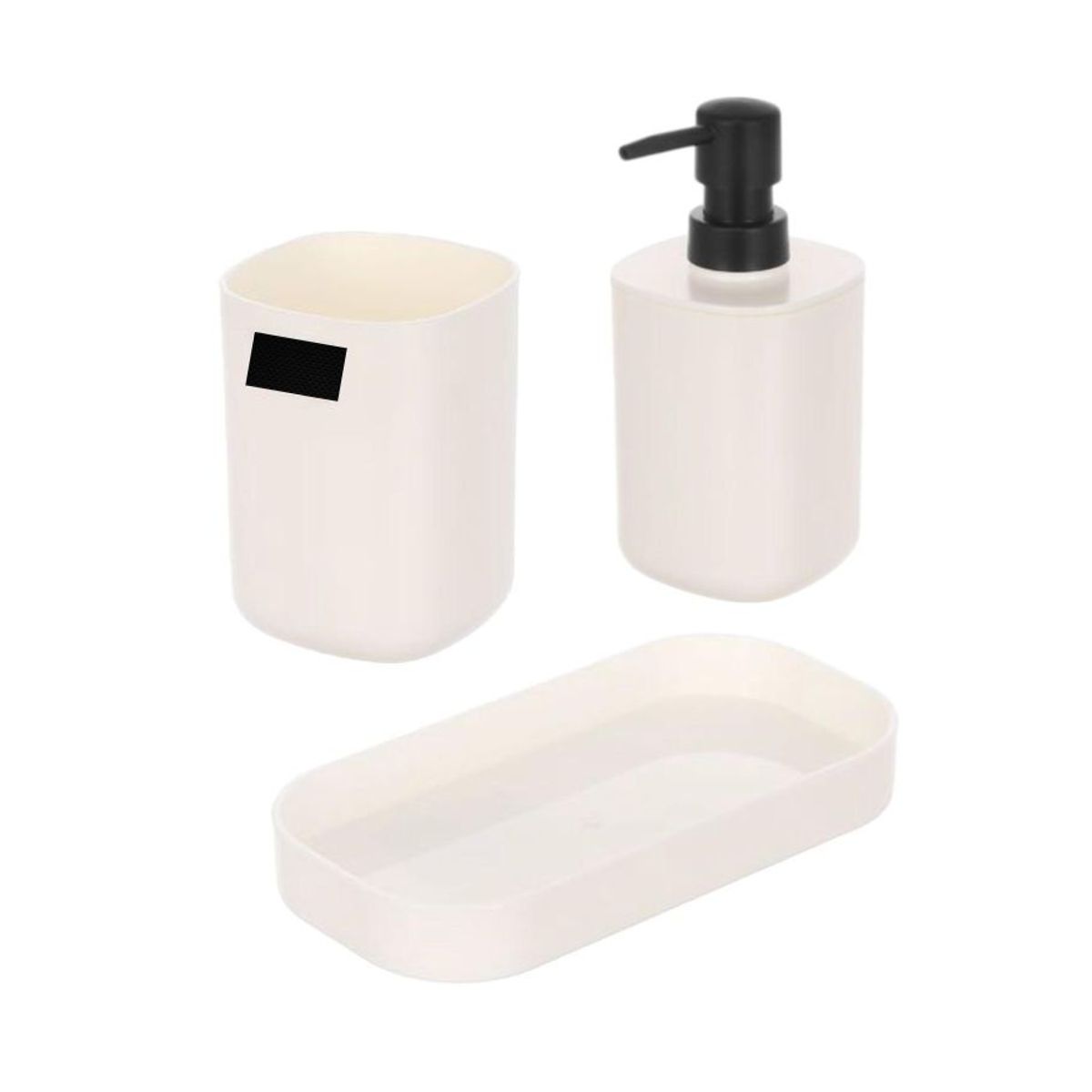 OEM - Set Juego De Baño 3 Pieza Jabon Dispensador Cepillo Plastic