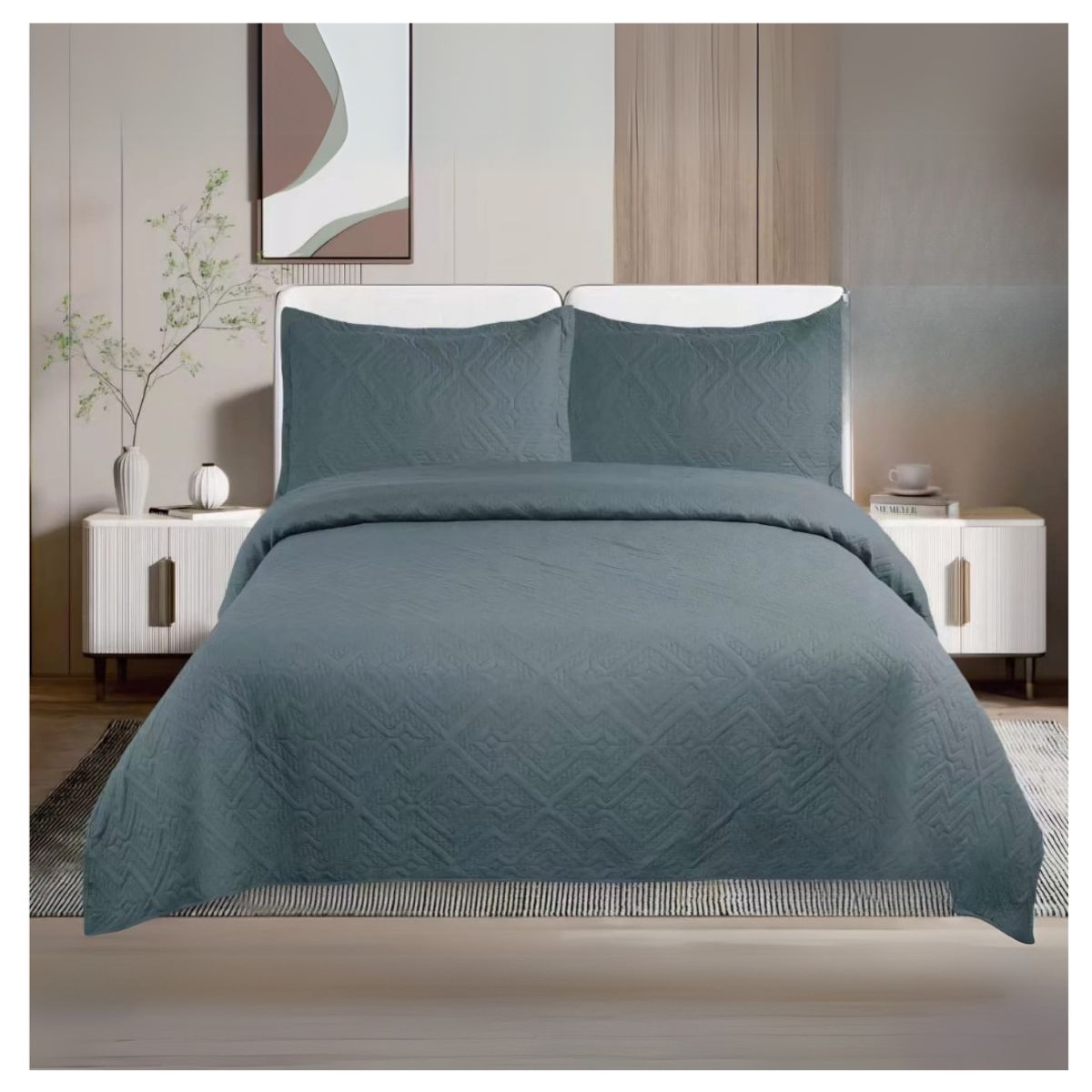 GENERICO - Cubrecama De Verano Delgado Quilt 2 Plazas Unicolor