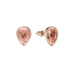 BLOOM CRYSTAL - Aros Mini Lagrimas Teardrop con cristal de Austria Rosa Vintage en oro rosa