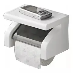 GENERICO - Dispensador Porta Papel Higiénico Soporte Celular Pared
