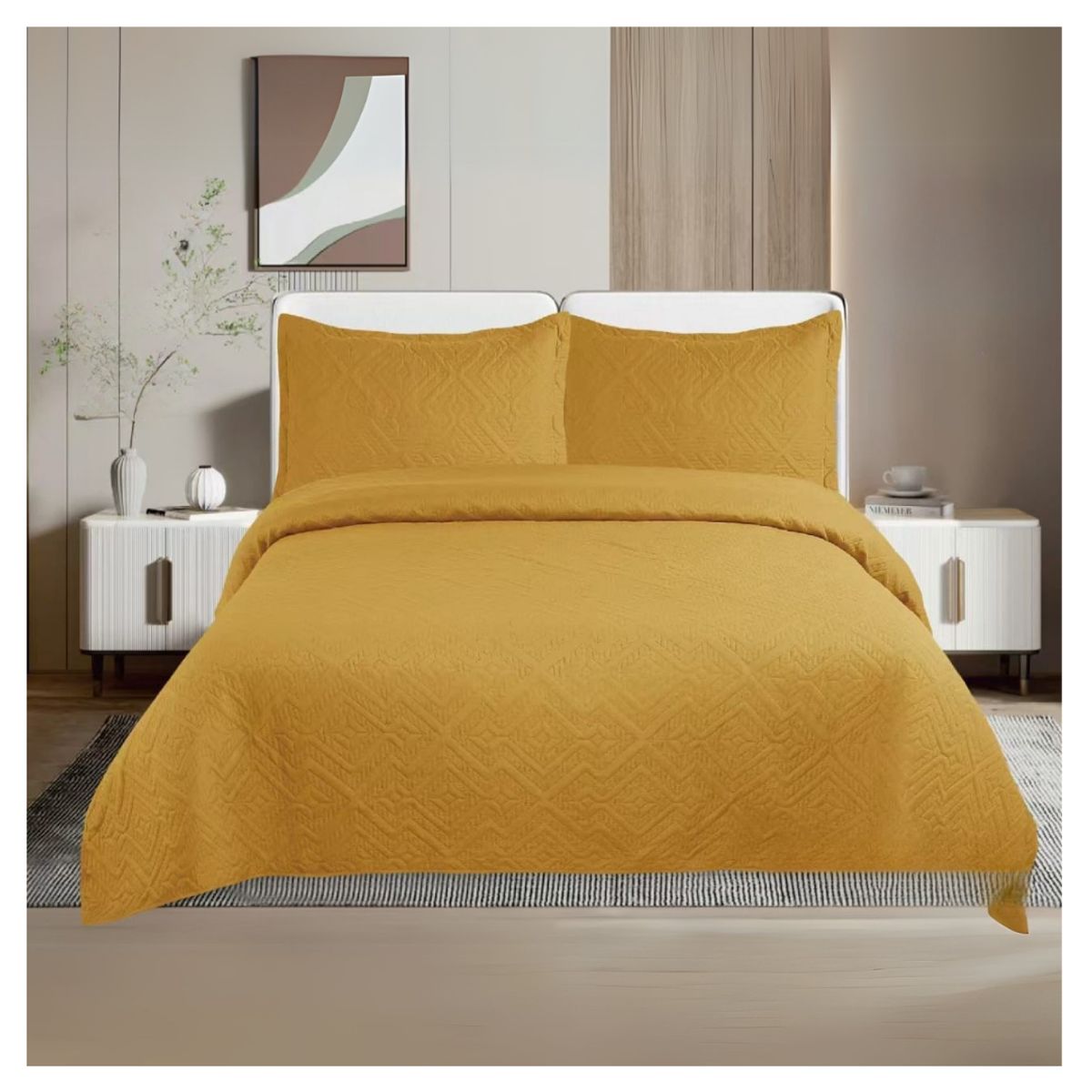 GENERICO - Cubrecama De Verano Delgado Quilt 2 Plazas Unicolor