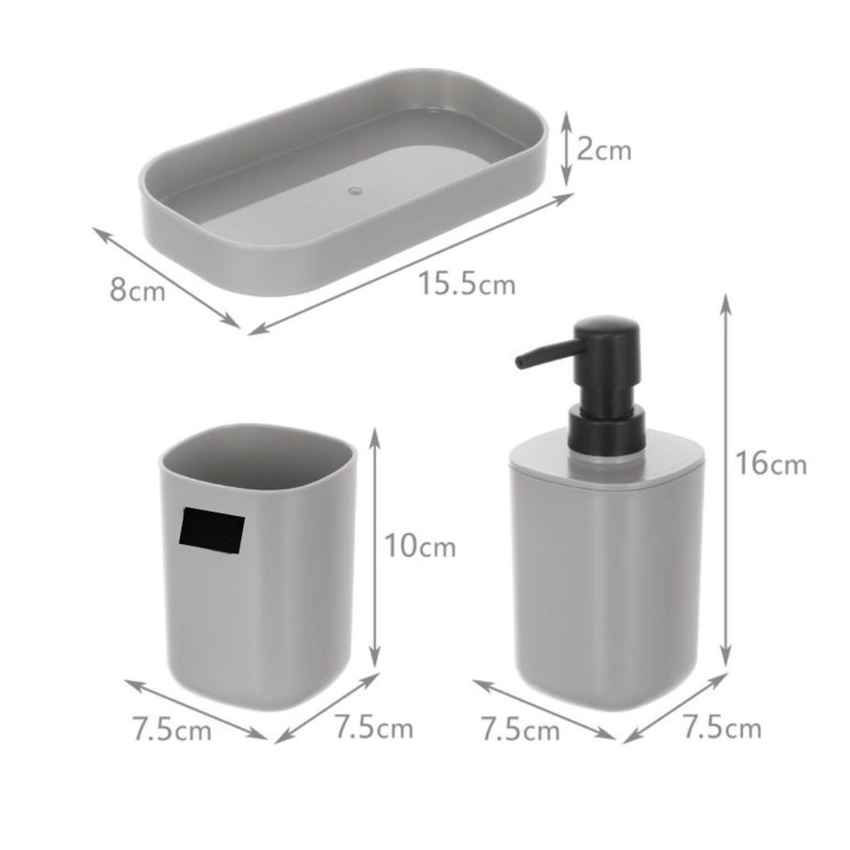 OEM - Set Juego De Baño 3 Pieza Jabon Dispensador Cepillo Plastic