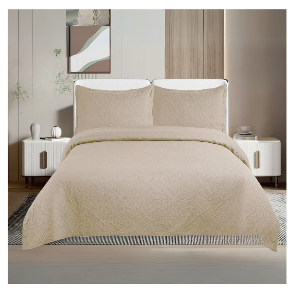 GENERICO - Cubrecama De Verano Delgado Quilt 2 Plazas Unicolor