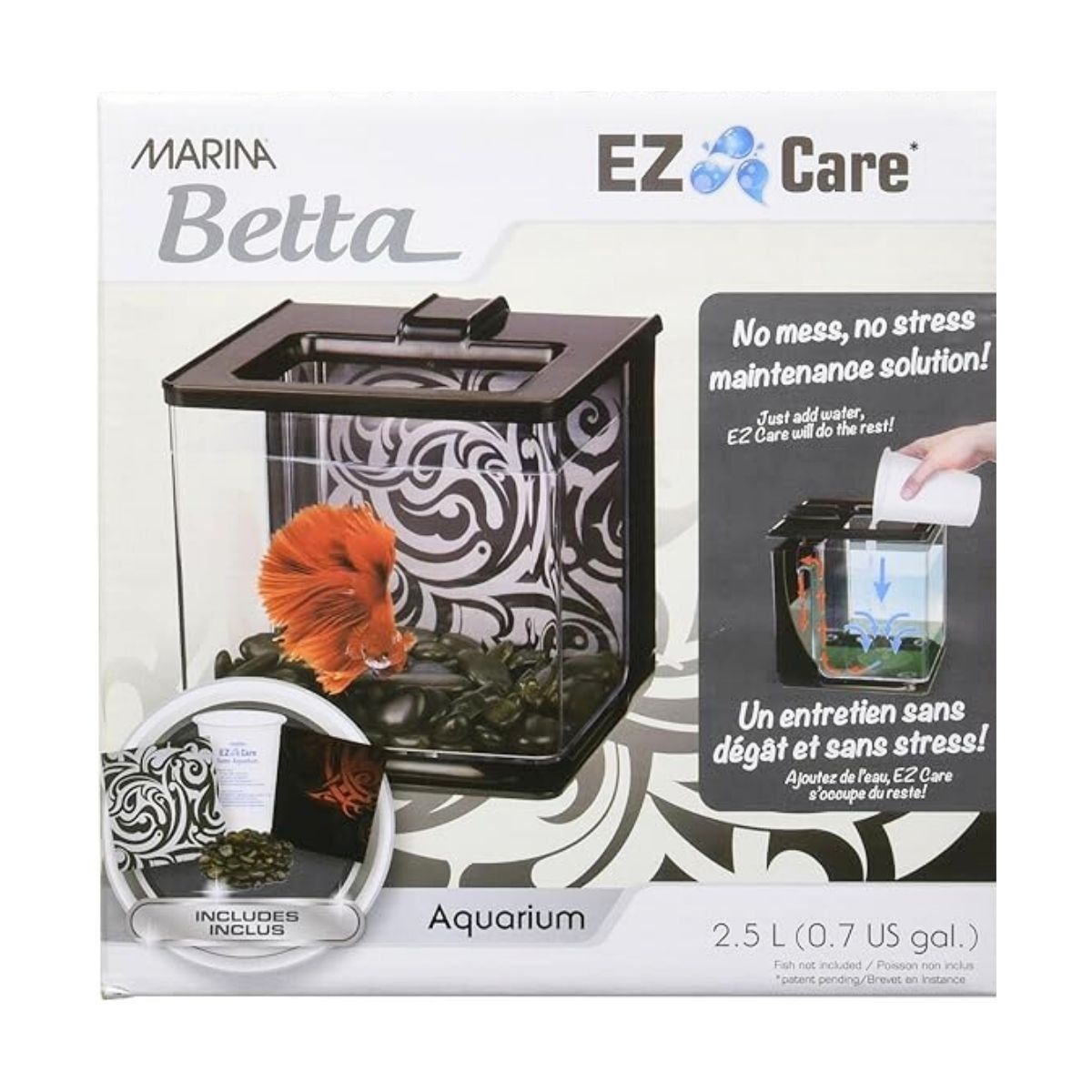 GENERICO - Acuario Marina Negro Para Betta 25L Pecera Bettera