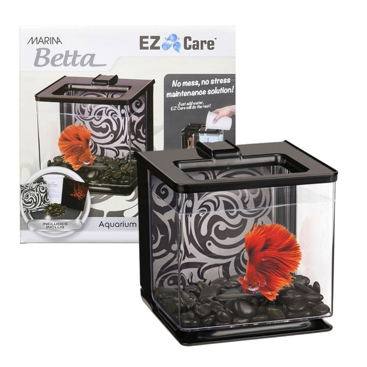 GENERICO - Acuario Marina Negro Para Betta 25L Pecera Bettera