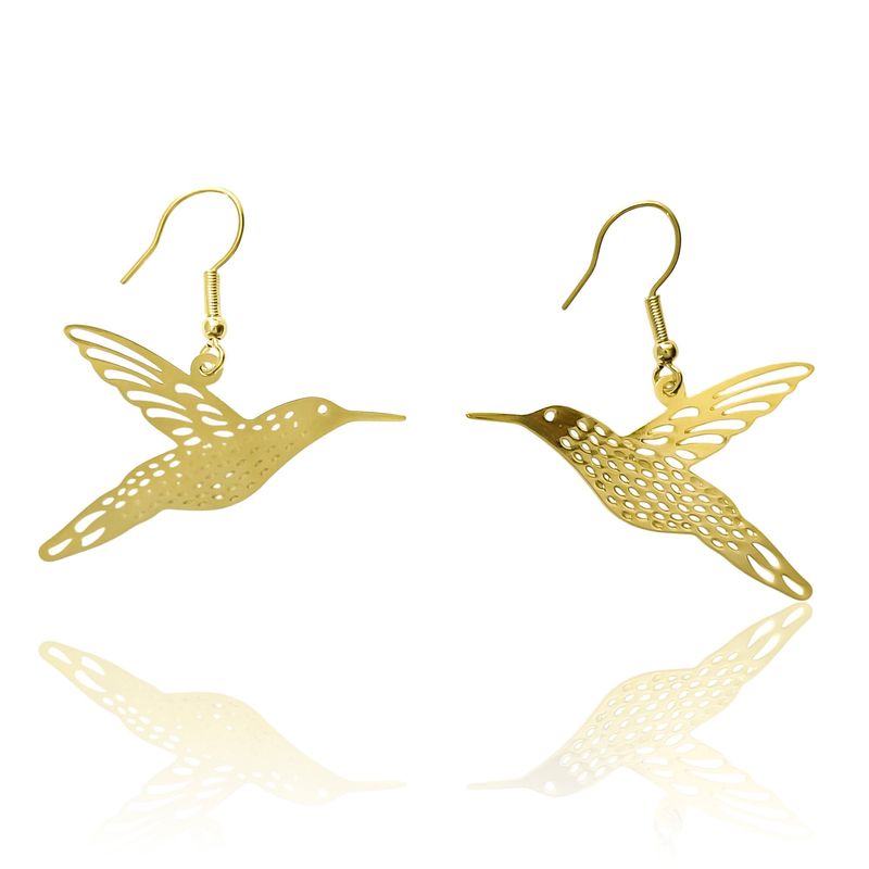 ANDREA COGGIOLA JOYAS - Aros Colibrí Enchapado Oro 18K