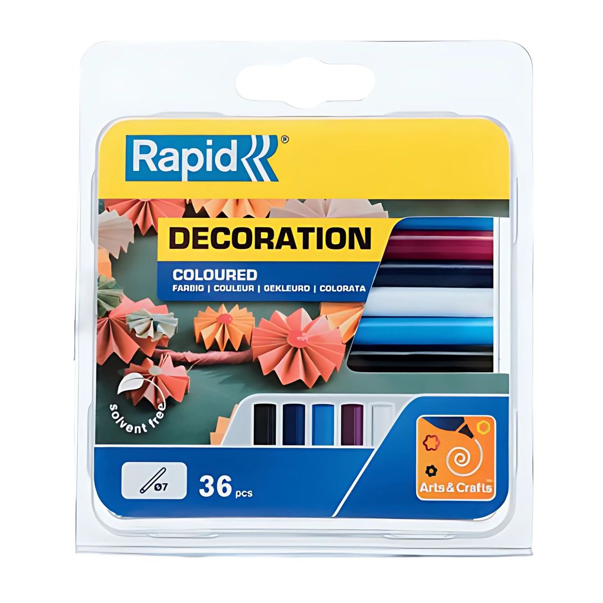 RAPID - 36 Barras De Silicona de Colores 7mm x 90mm - SC