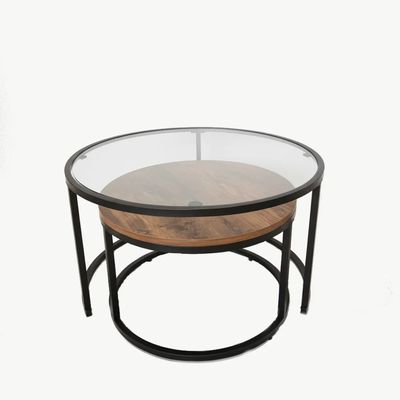 Imagen 2 del producto Juego de Mesa Allure Anidable Nesting VidrioMelamina Metal Negro