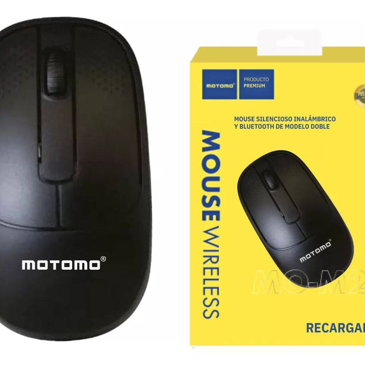 MOTOMO - Mouse Inalámbrico Dual Bluetooth/USB Recargable 2.4G 1200 DP