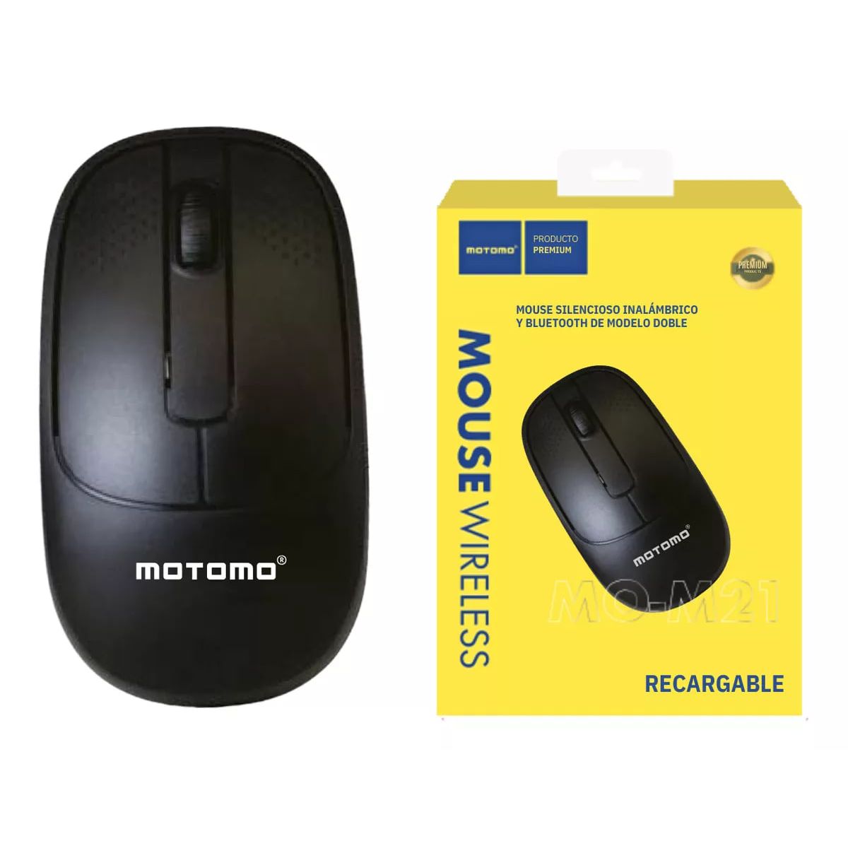 MOTOMO - Mouse Inalámbrico Dual Bluetooth/USB Recargable 2.4G 1200 DP