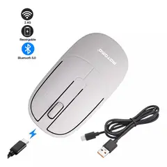 MOTOMO - Mouse Inalámbrico Dual Bluetooth/USB Recargable 2.4G 1200 DP