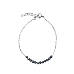 ANDREA COGGIOLA JOYAS - Pulsera Lapislázuli Bolita Facetada 3mm Plata Fina 925