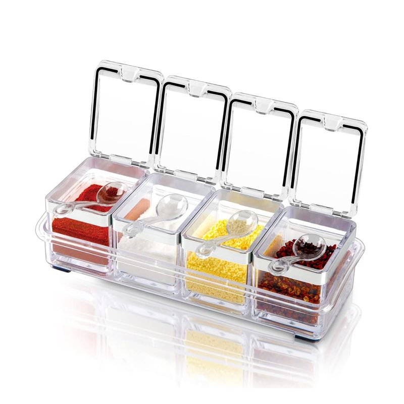 GENERICO - Caja Organizador De Condimentos 4 Compartimientos