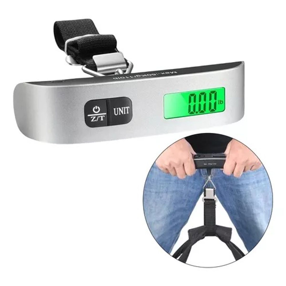 GENERICO - Pesa Balanza Digital Maleta Para Colgar 50kg Con Luz