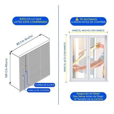 Imagen 2 del producto Cortina Roller Persiana Pvc 80x165 Cm Veneciana Manuales