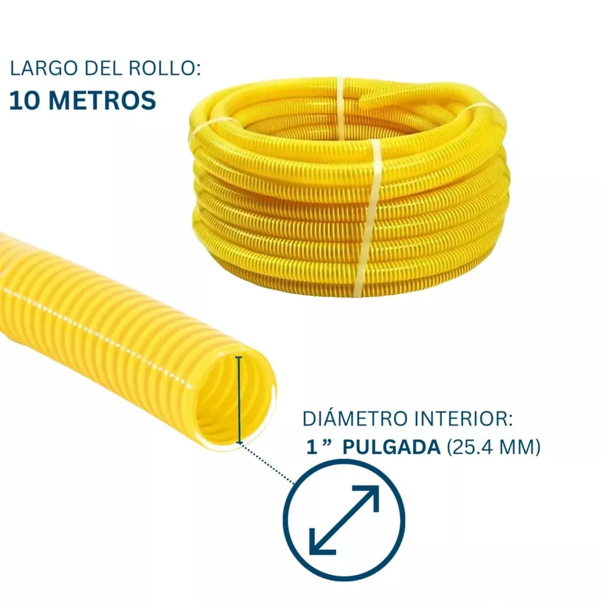 GENERICO - Manguera De Succion Motobomba 1 Pulgada 10 Metros Dicas