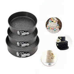 GENERICO - Set 3 moldes desmontables redondo queque antiadherente torta