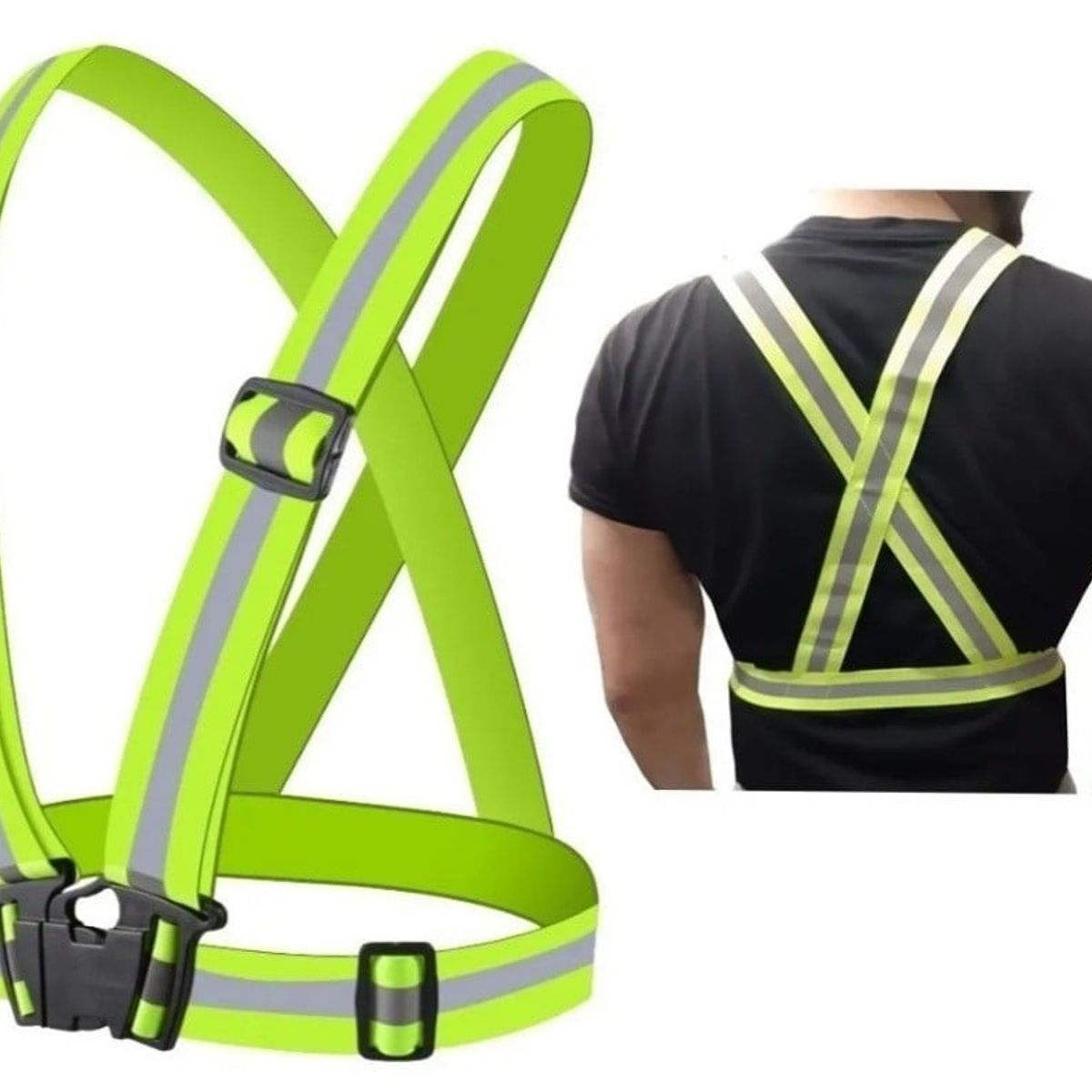 GENERICO - Arnés Reflectante De Seguridad Ajustable Elástico Bicicleta
