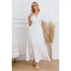 MPROPIA - Maxi Vestido Largo Primavera Mujer Casual Eventos Texturizado 3338