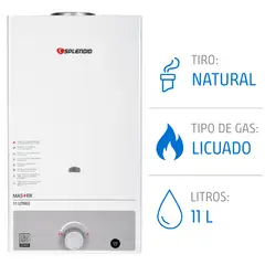 SPLENDID - Calefont Master Tiro Natural 11 Litros Gas Licuado
