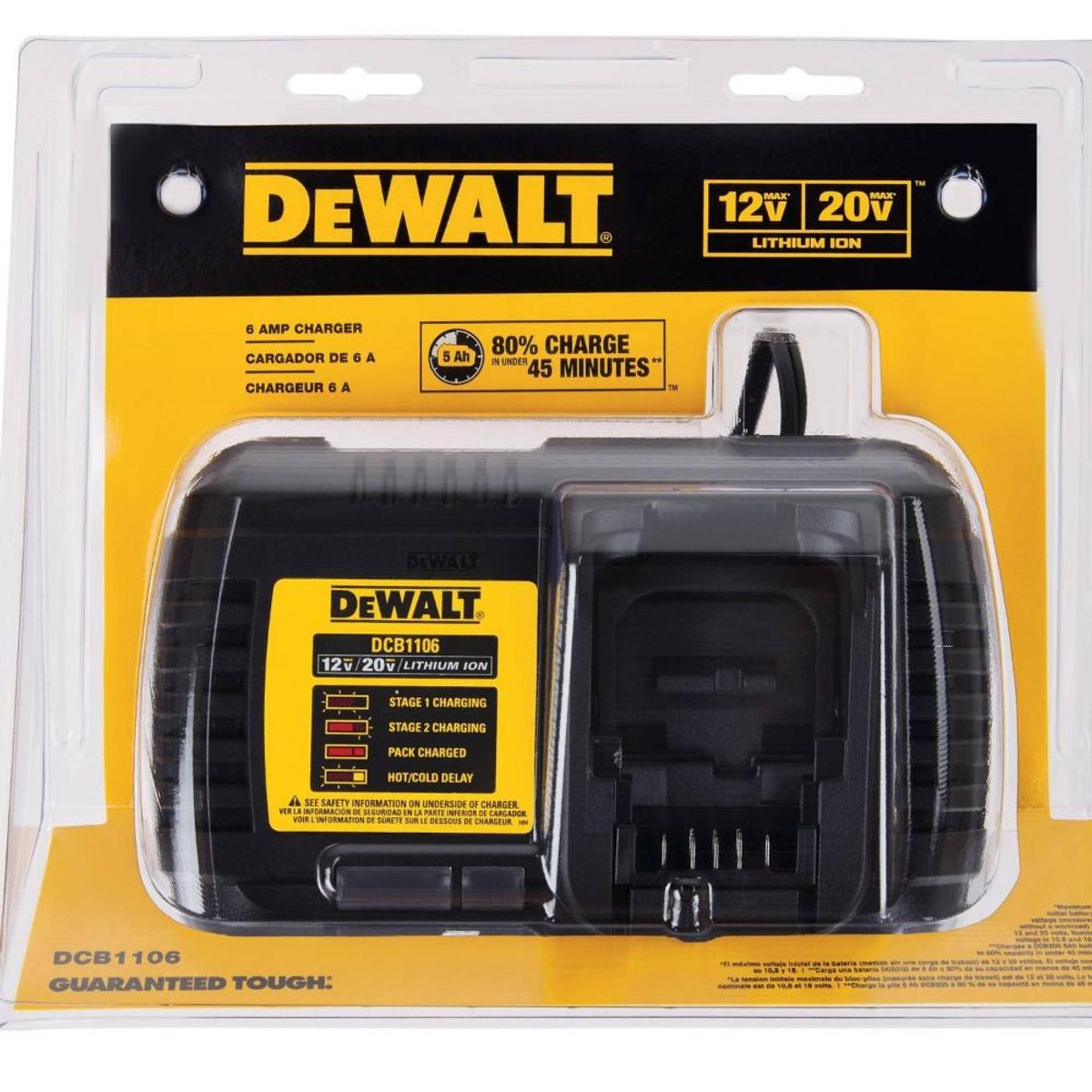 DEWALT - CARGADOR RAPIDO DEWALT DCB1106-B3 FLEXVOLT  12V-20V-60V