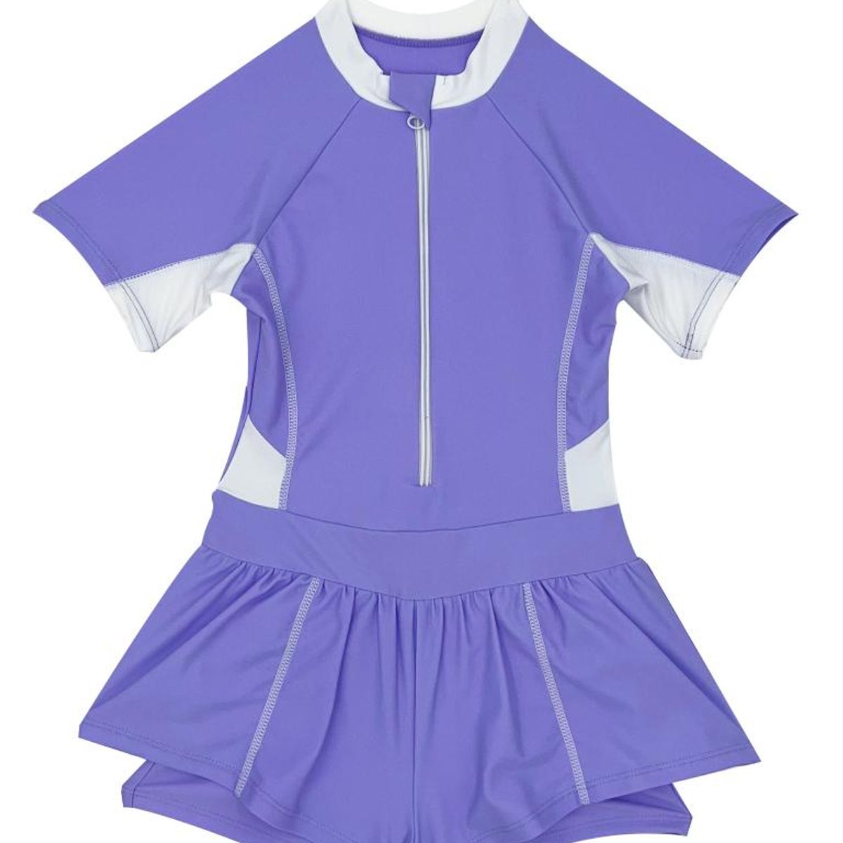 SAMIA - Traje de baño niña con falda protección UV morado - Morado
