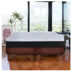 LATAM HOME - Cama Europea 2 Plazas Zen Pro 150x200 Cm Tela Chocolate
