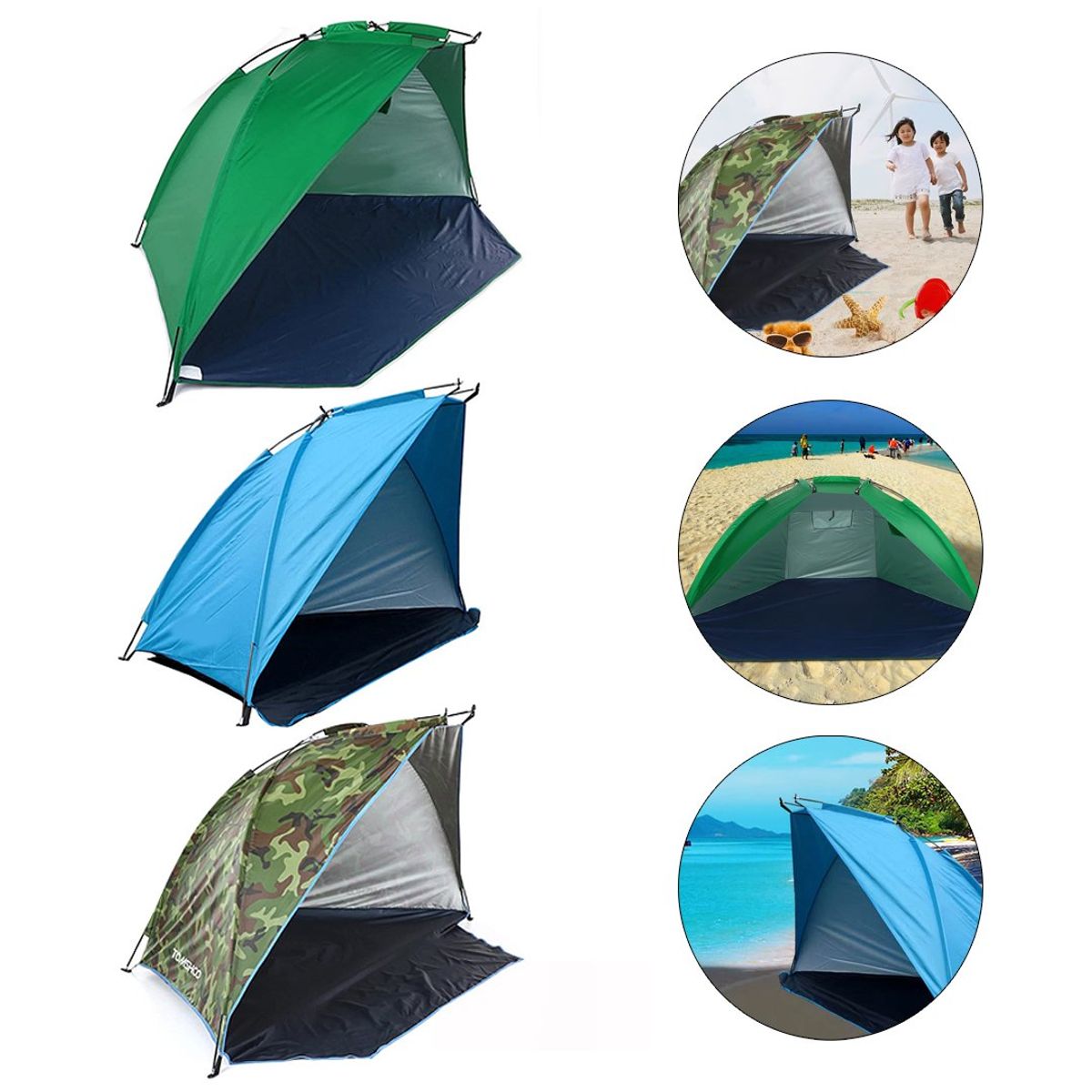 GENERICO - Media Carpa Para Playa Corta Viento Verano 220 x 120cm