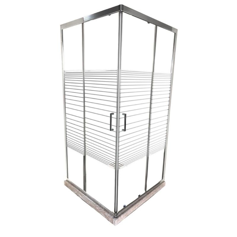 JOYTEK - Shower Recto Barra a Piso Travertino con Líneas Rectas 90x90 cm