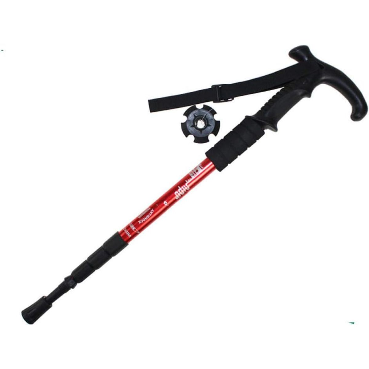 CAMPSOR - Bastón Trekking Campsor Aluminio Ajustable Mango Ergonómico