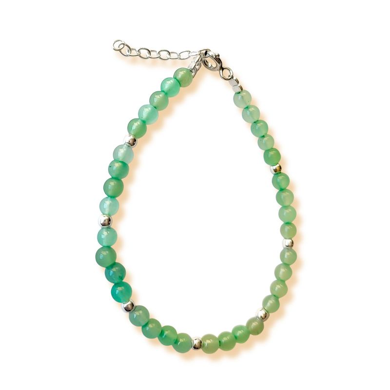 ANDREA COGGIOLA JOYAS - Pulsera Jade Bolita 4mm Plata Fina 925