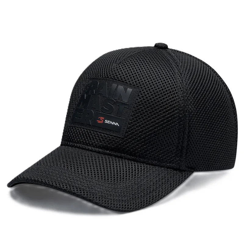 FORMULA 1 - Gorro Jockey Oficial Ayrton Senna Colección Rain Master Negro