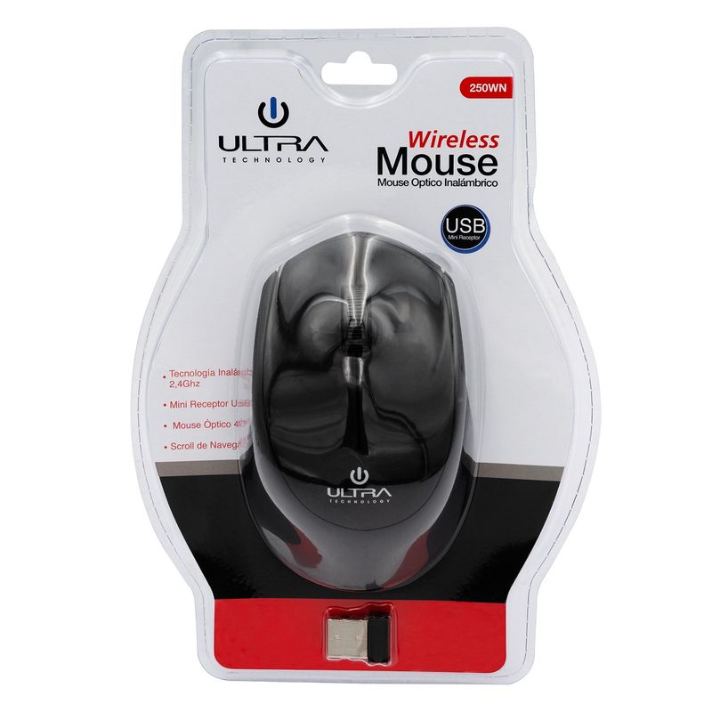 ULTRA - Mouse Óptico Inalámbrico Ultra Negro