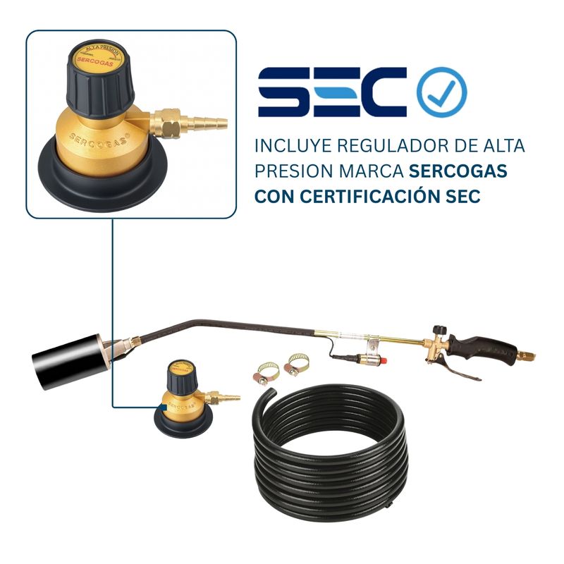 DICAS - Soplete Turbo Membrana Asfaltica Con Gatillo y Chispero
